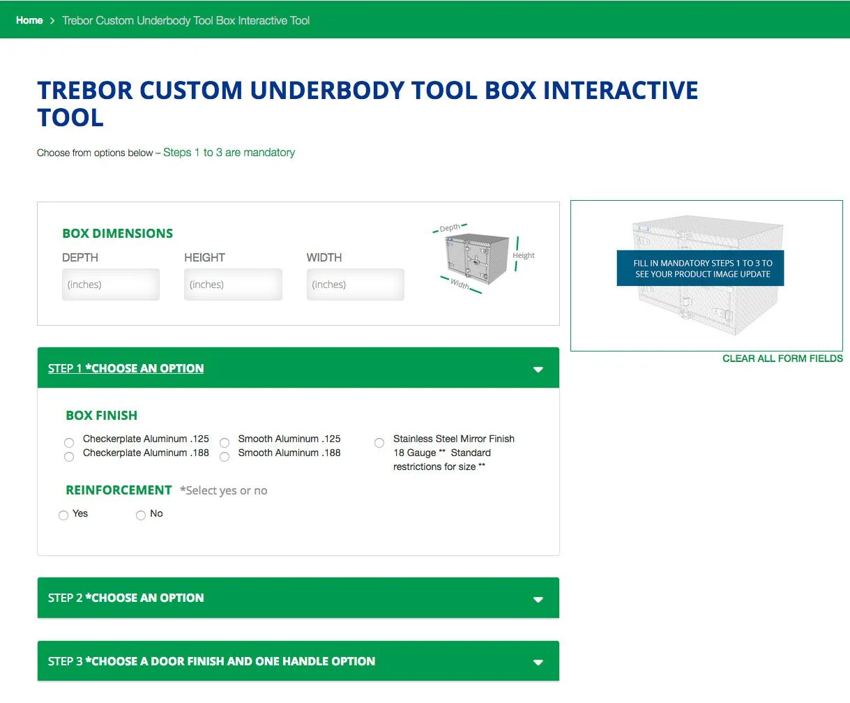 Custom tool box form
